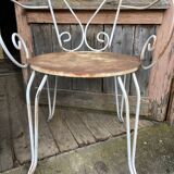 Pair of vintage wrought iron garden armchairs 60s