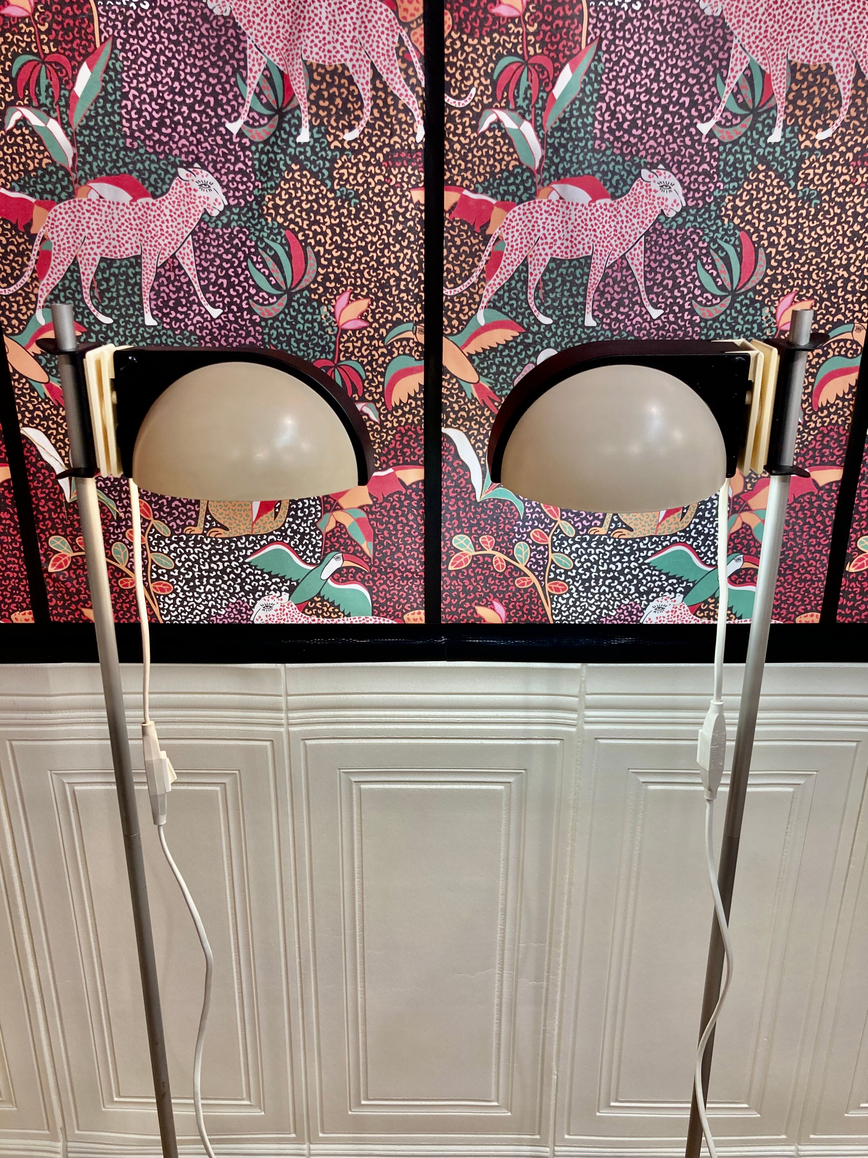 A pair of modular design floor lamps from the 1960s.