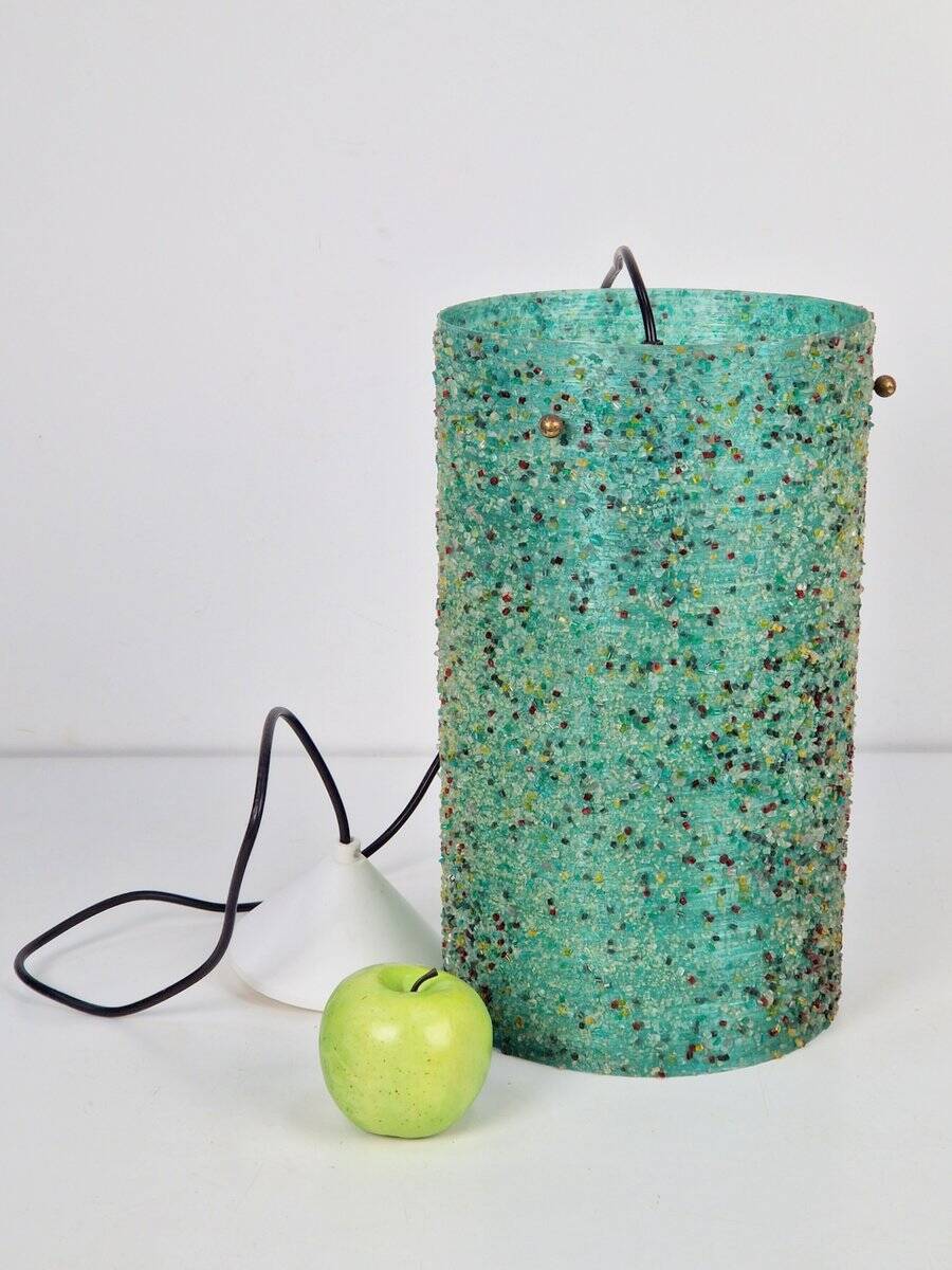Green Polyester Sugar Tube Pendant Lamp by John and Sylvia Reid for Rotaflex, 1960s