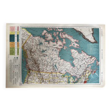 Old map of Canada — Import flows & Geography | Hudson Bay,
