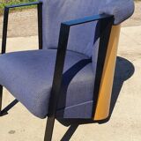 Set 2 - post modern cube lounge chair plywood - metal 1980s 1990s