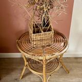 Rattan side table