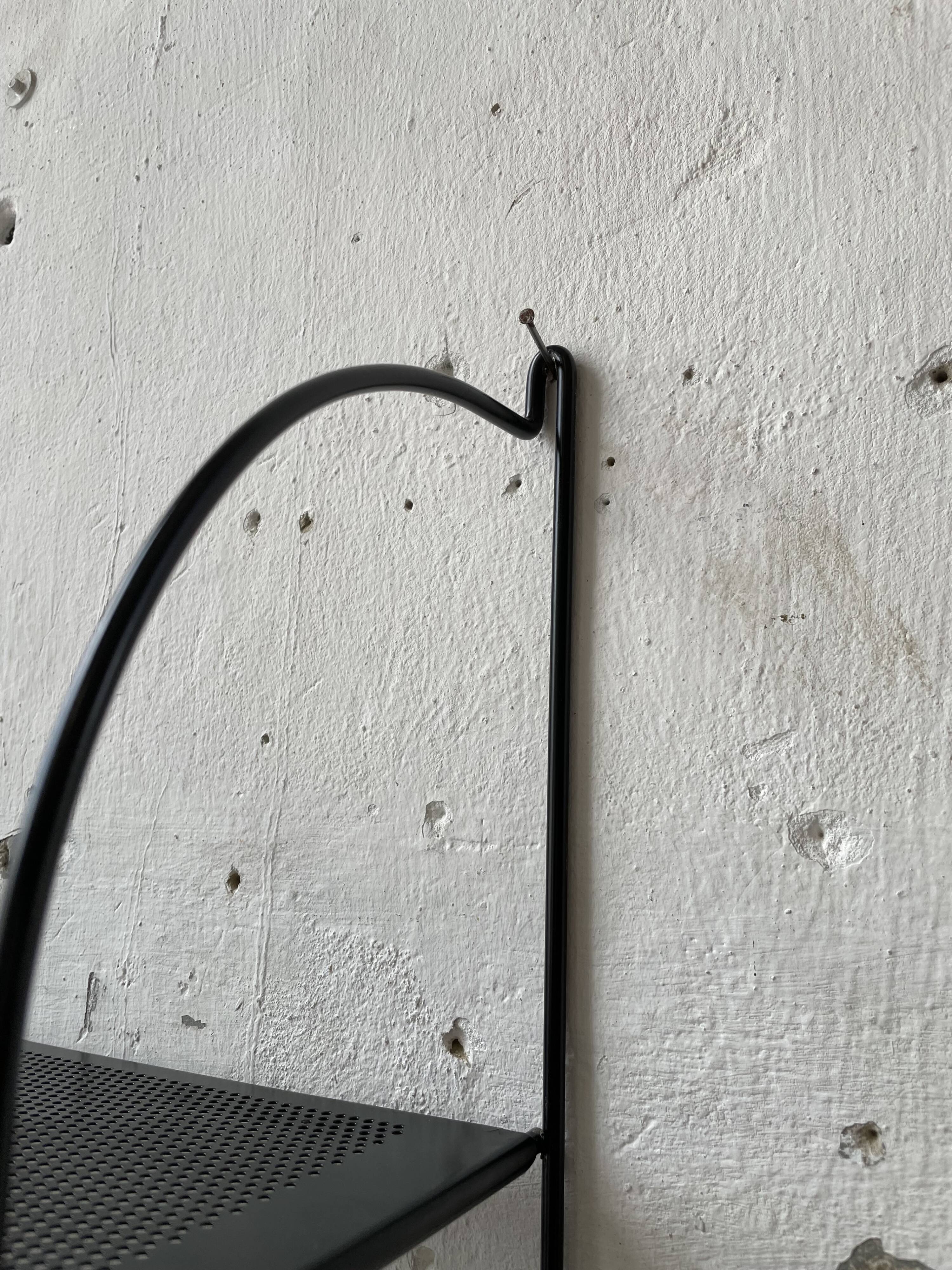 Black metal string shelf