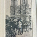 2 engravings of Parisian monuments signed Leopold Robin