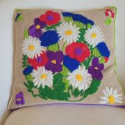 Vintage embroidered cushion