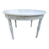 Round cherry table extendable to 210 cm without its extensions Totally revamped