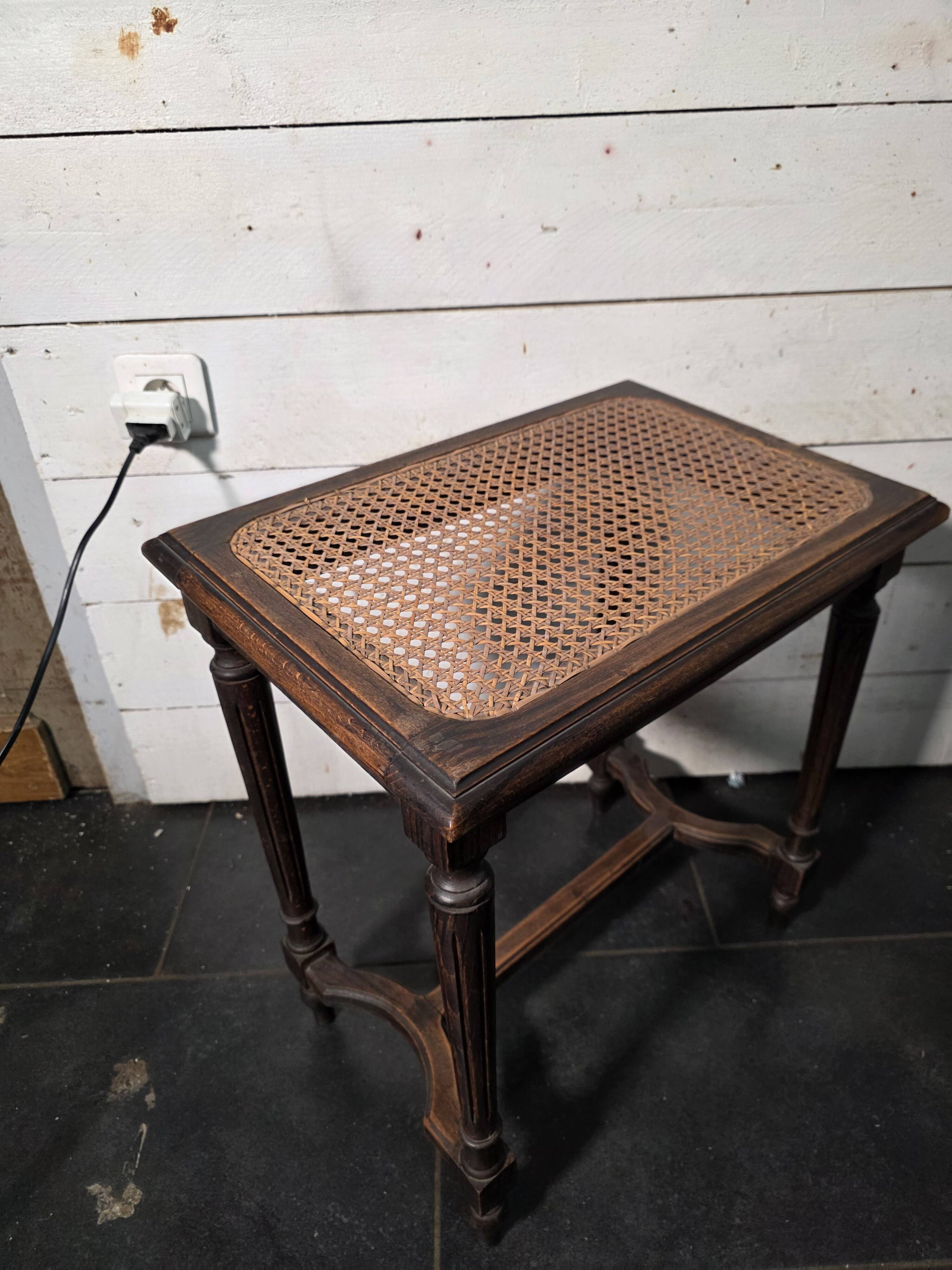 Louis XVI style piano stool in oak
