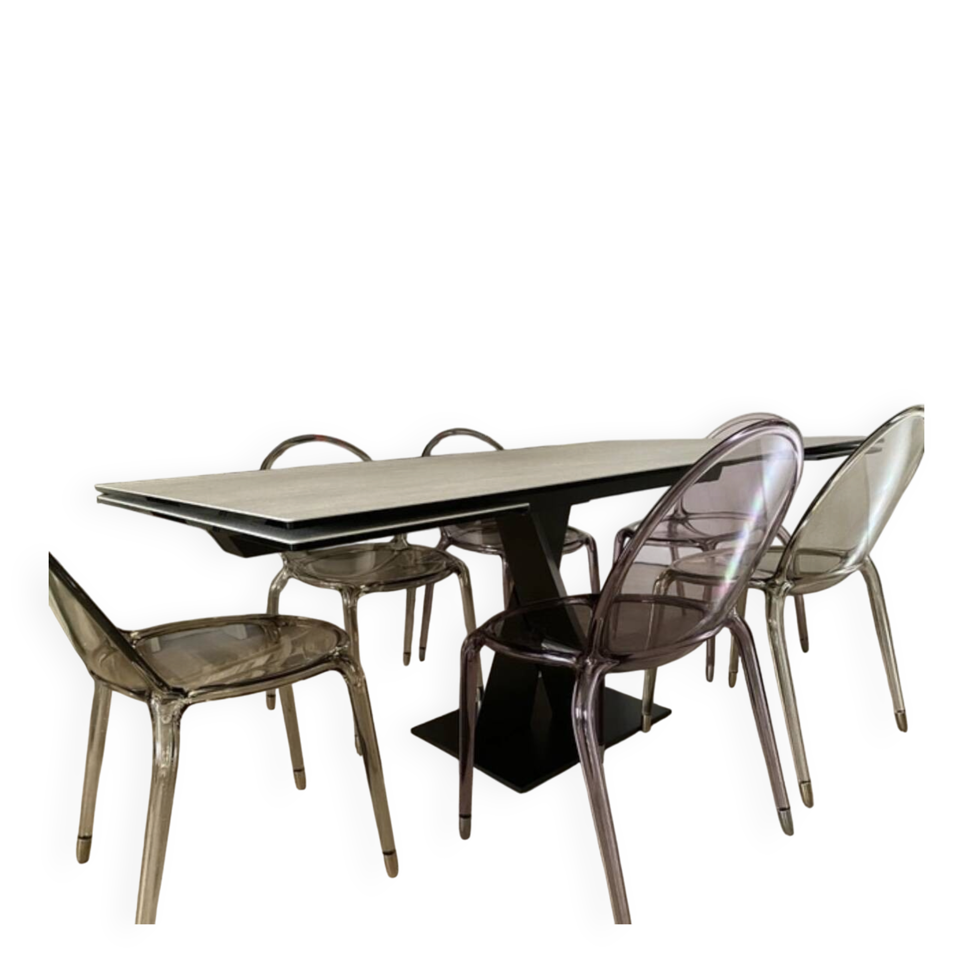 6 loop crystal & emerald chairs – roche bobois – cédric ragot