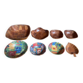 Series 8 Bowls Antique Woven Wood + Vintage Painted Wood #E316