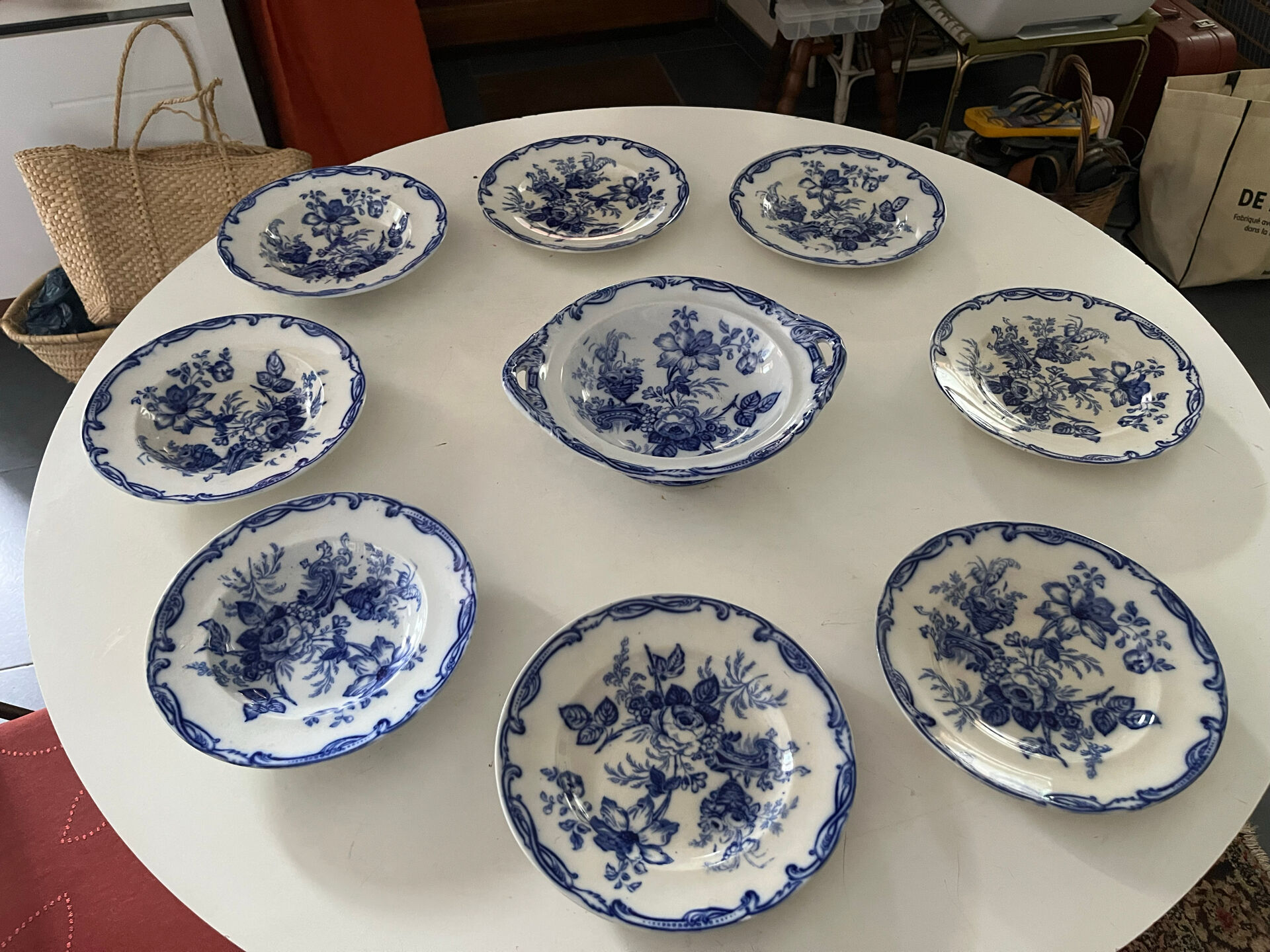 Set of plates and a handled dish Brownfield England