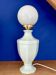 Lampe à poser  vintage en céramique bleue et opaline blanche