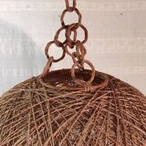 XL lampshade ball in hemp rope and rattan - 1970s