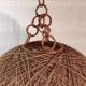 XL lampshade ball in hemp rope and rattan - 1970s