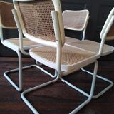 White Cesca B32 Marcel Breuer chairs 1970