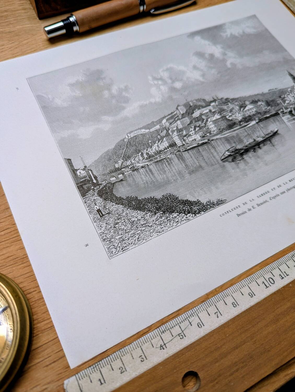 Namur, Belgium, Vintage engraving, 1879.