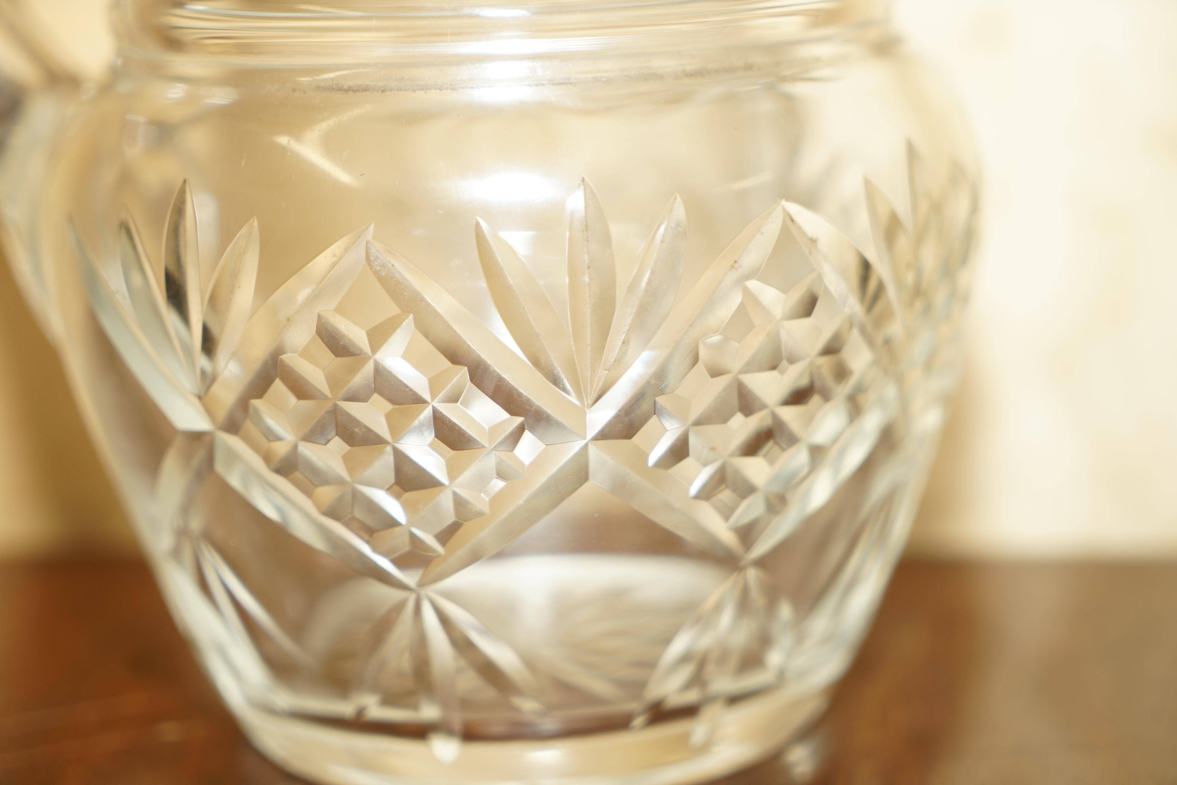 Vintage pair of cut glass Art Deco decanters circa 1930.