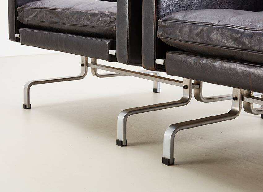 Poul Kjaerholm Early Pair of PK31 Chairs for E. Kold Christensen 1958