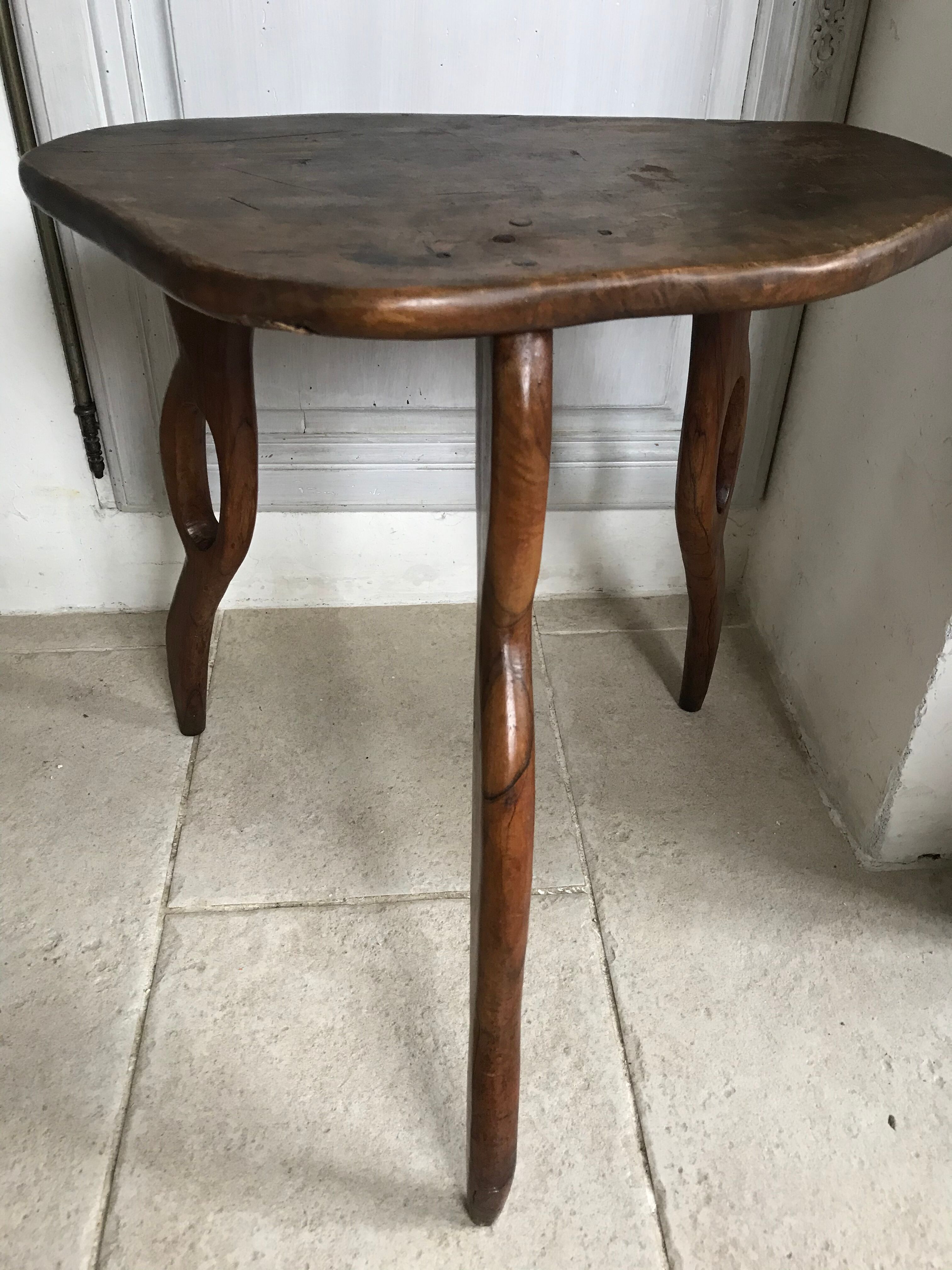 Olivewood tripod stool