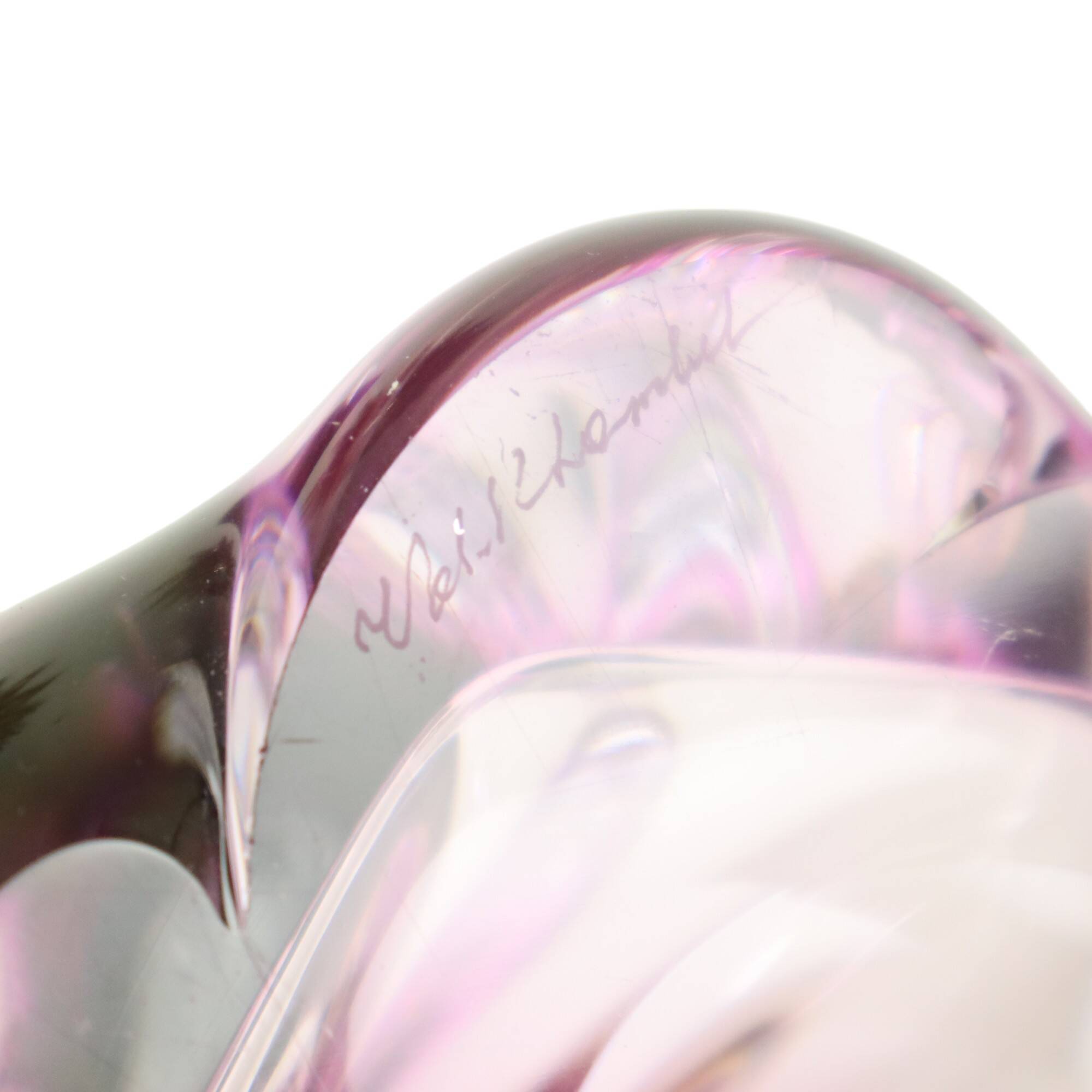 Purple Crystal Table Lamp Val Saint Lambert Swirl Sixties