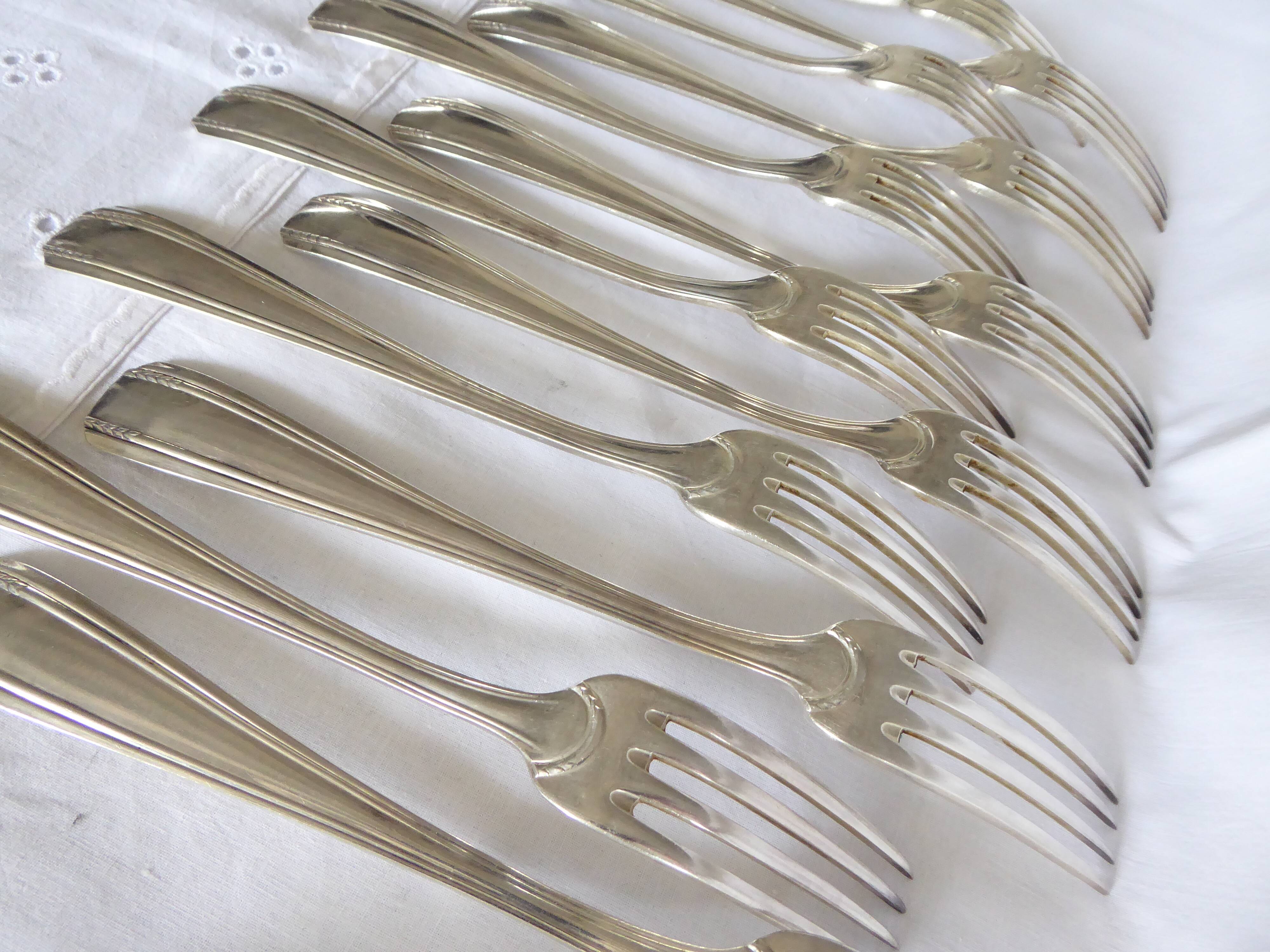 Orbrille JB silver metal cutlery set 37 pieces
