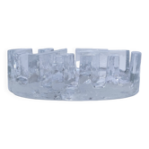Bougeoir verre sculptural design années 80