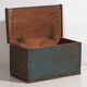 Small antique cobalt blue patinated chest (c.1920) #74