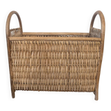 Wicker and rattan magazine rack