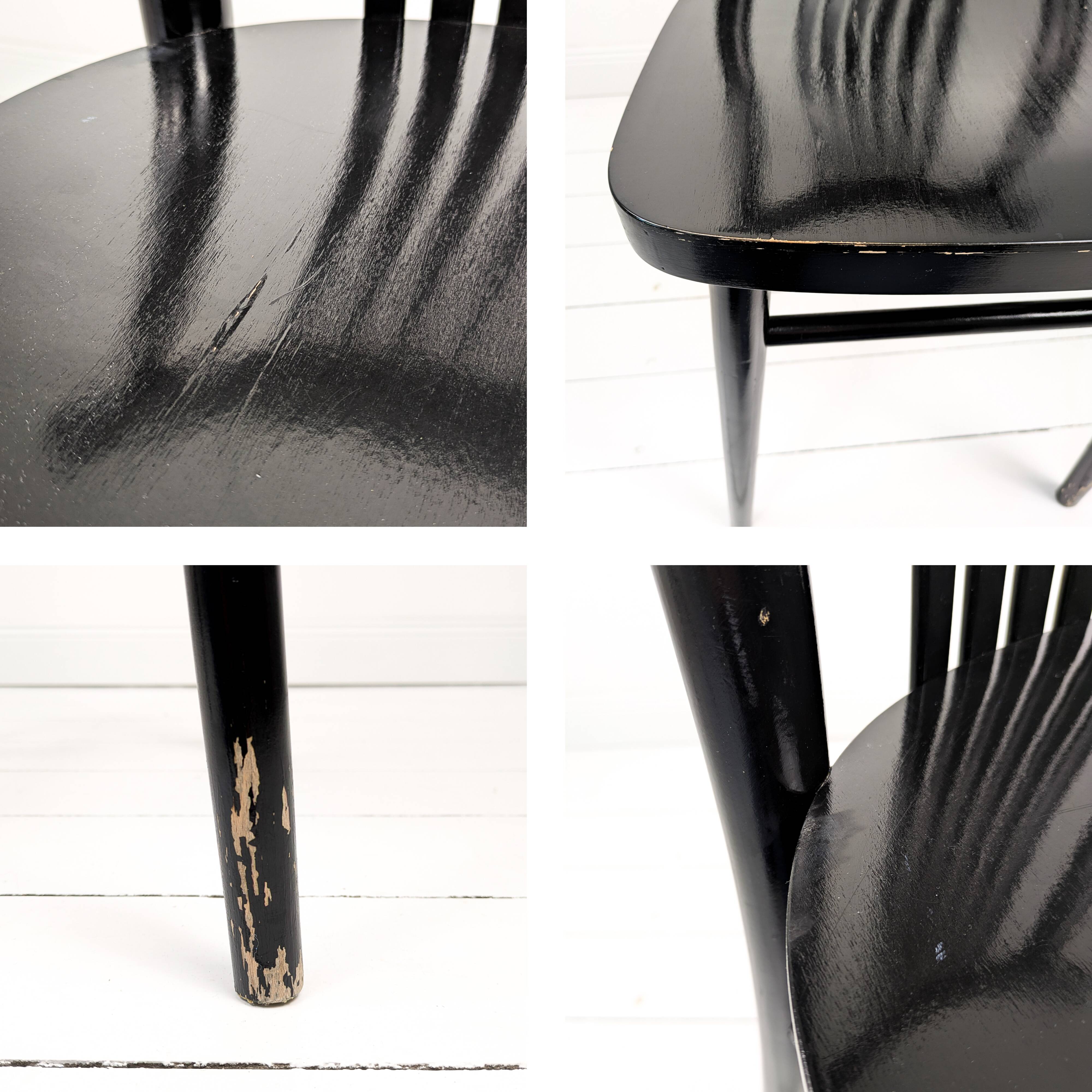 Lot de 3 chaises bistrot vintage bois courbé, style café viennois 60s