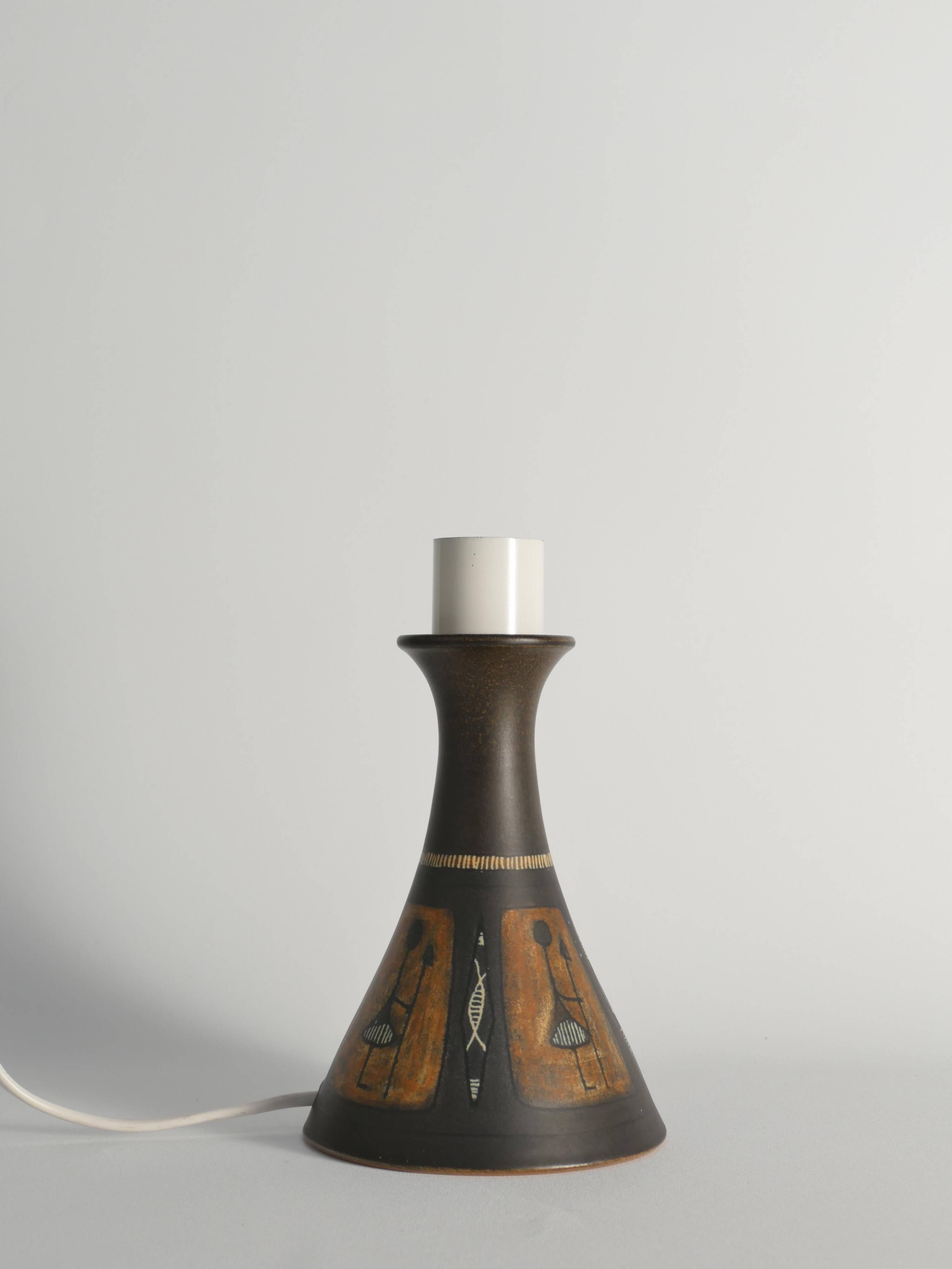 Unique Scandinavian Modern Ceramic Table Lamp by Munk, Sweden