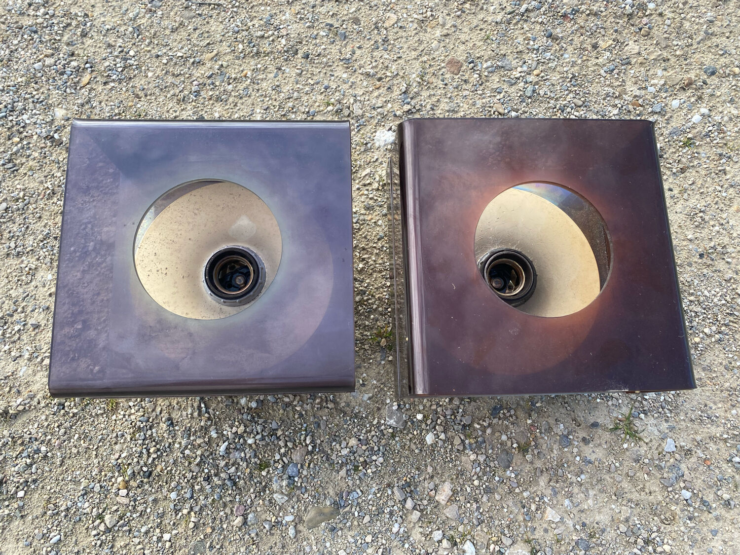 Pair of plexi design wall lamps