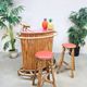 Vintage curved rattan bamboo cocktail bar Tiki bar