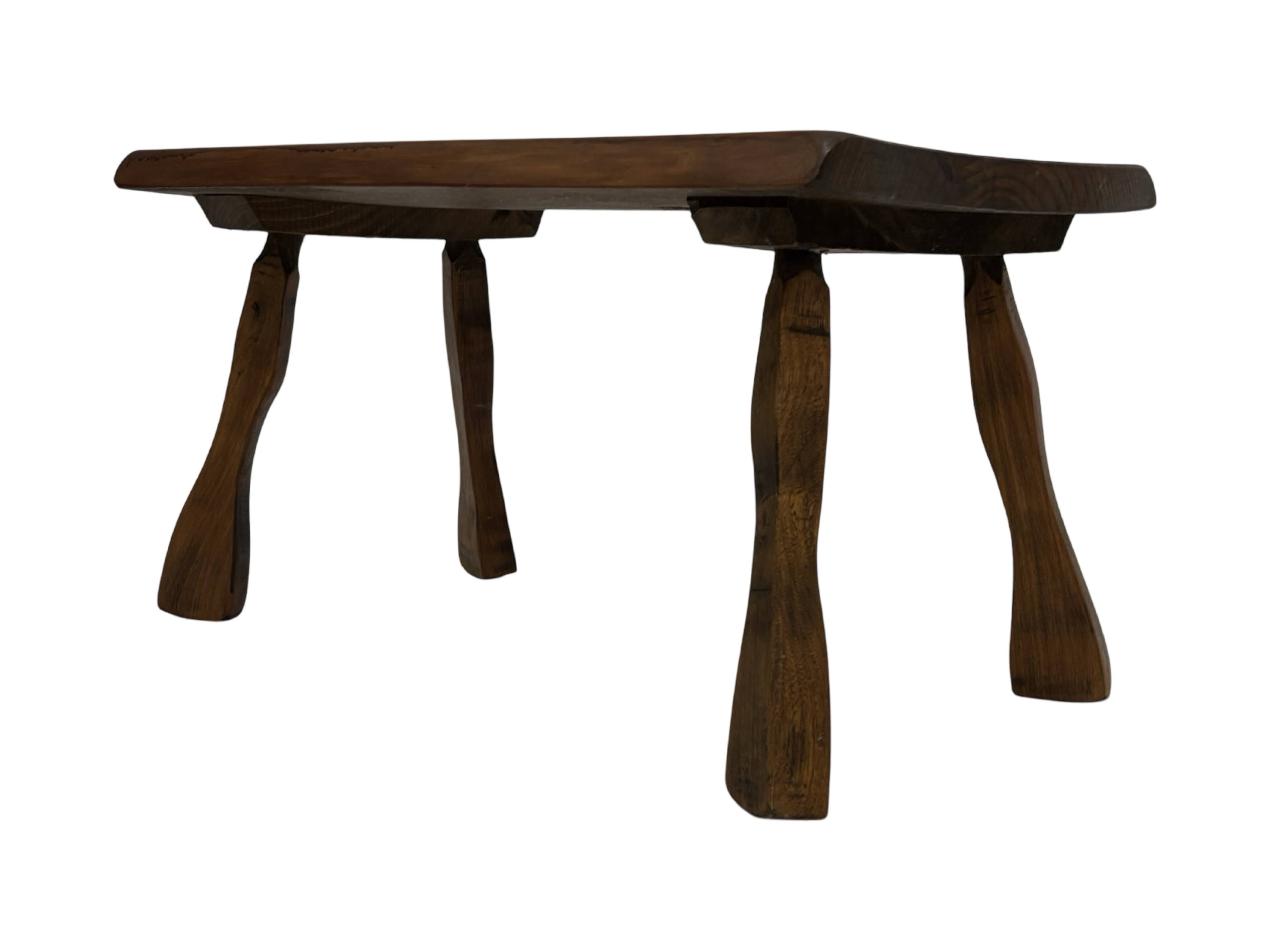 Vintage wooden side table small table wabi sabi natural design