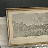 Old painting city of Grenoble APDR drawing Le May