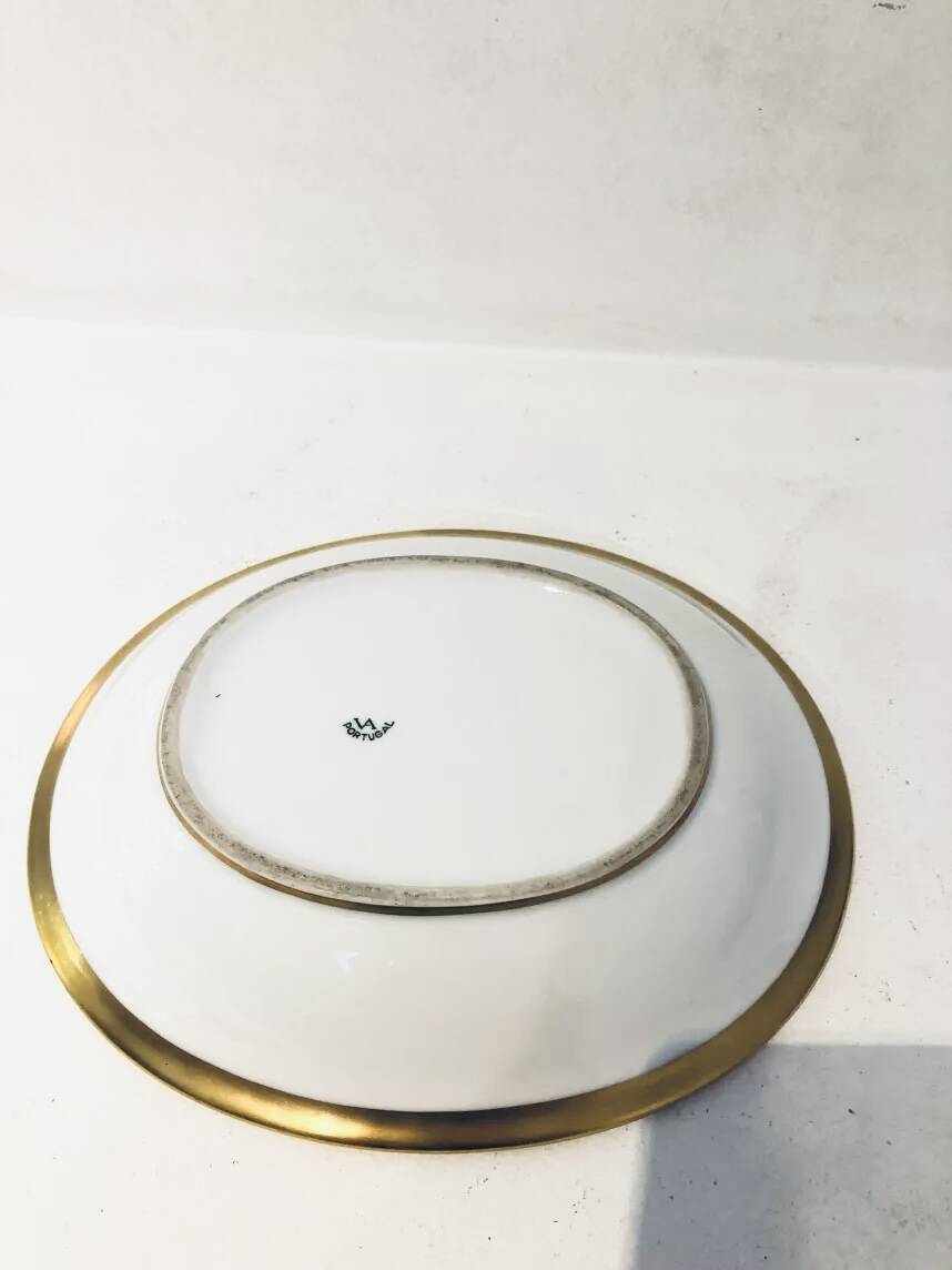 Small white glazed porcelain trinket dish – Portugal?