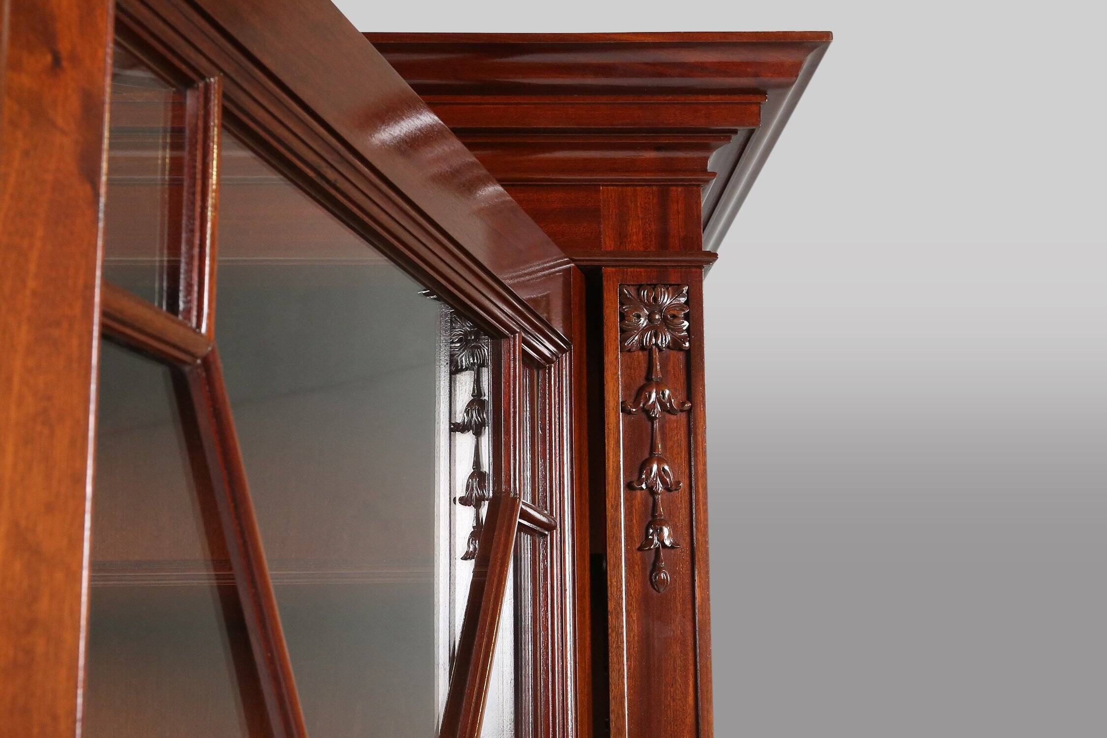 Empire Style Library Cabinet with Glass Doors, Belgium, 1950s