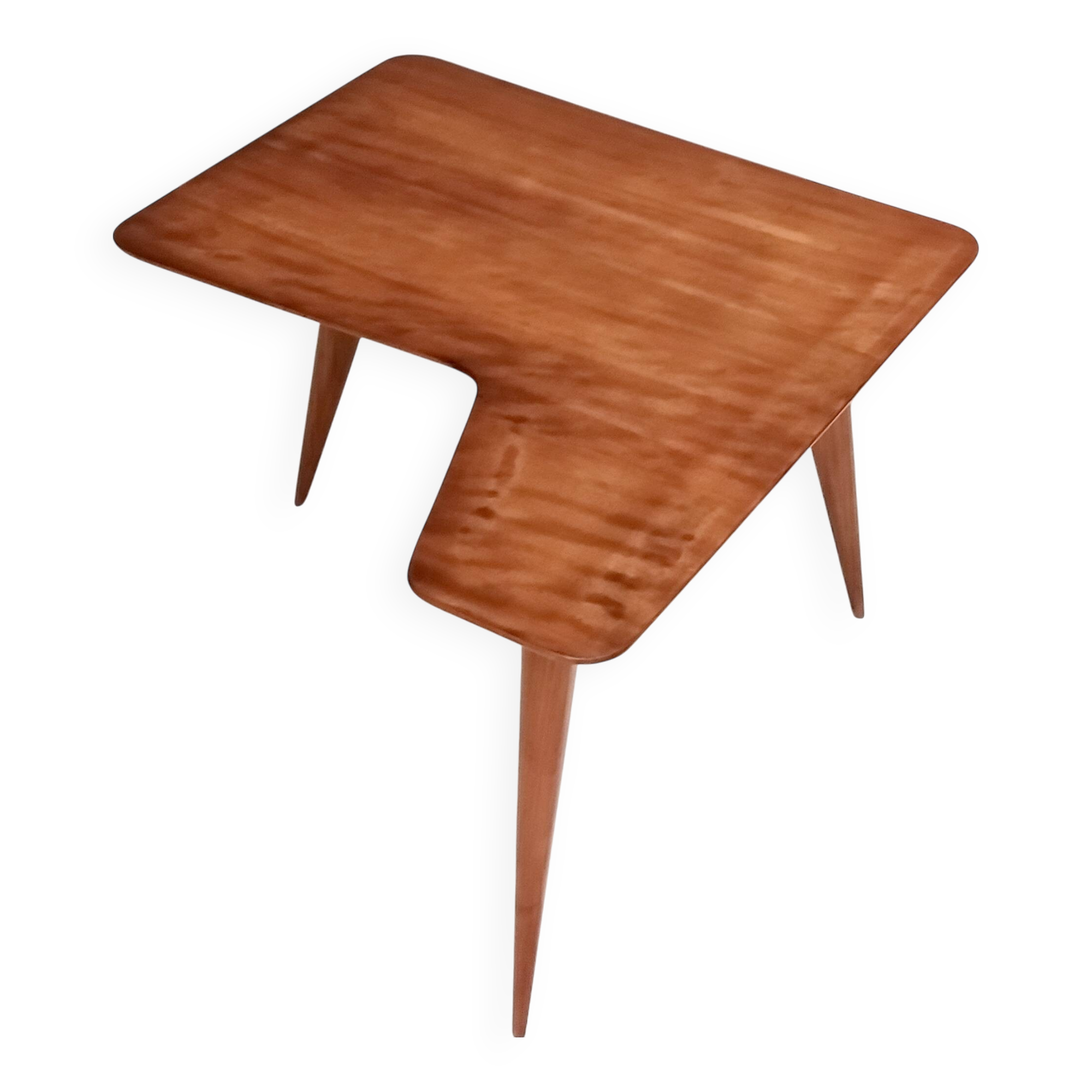 Irregular Shaped Cherrywood Veneer Coffee Table Attr. to Gio Ponti, Italy