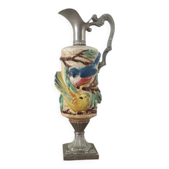 Retro Barbotine Birds Carafe