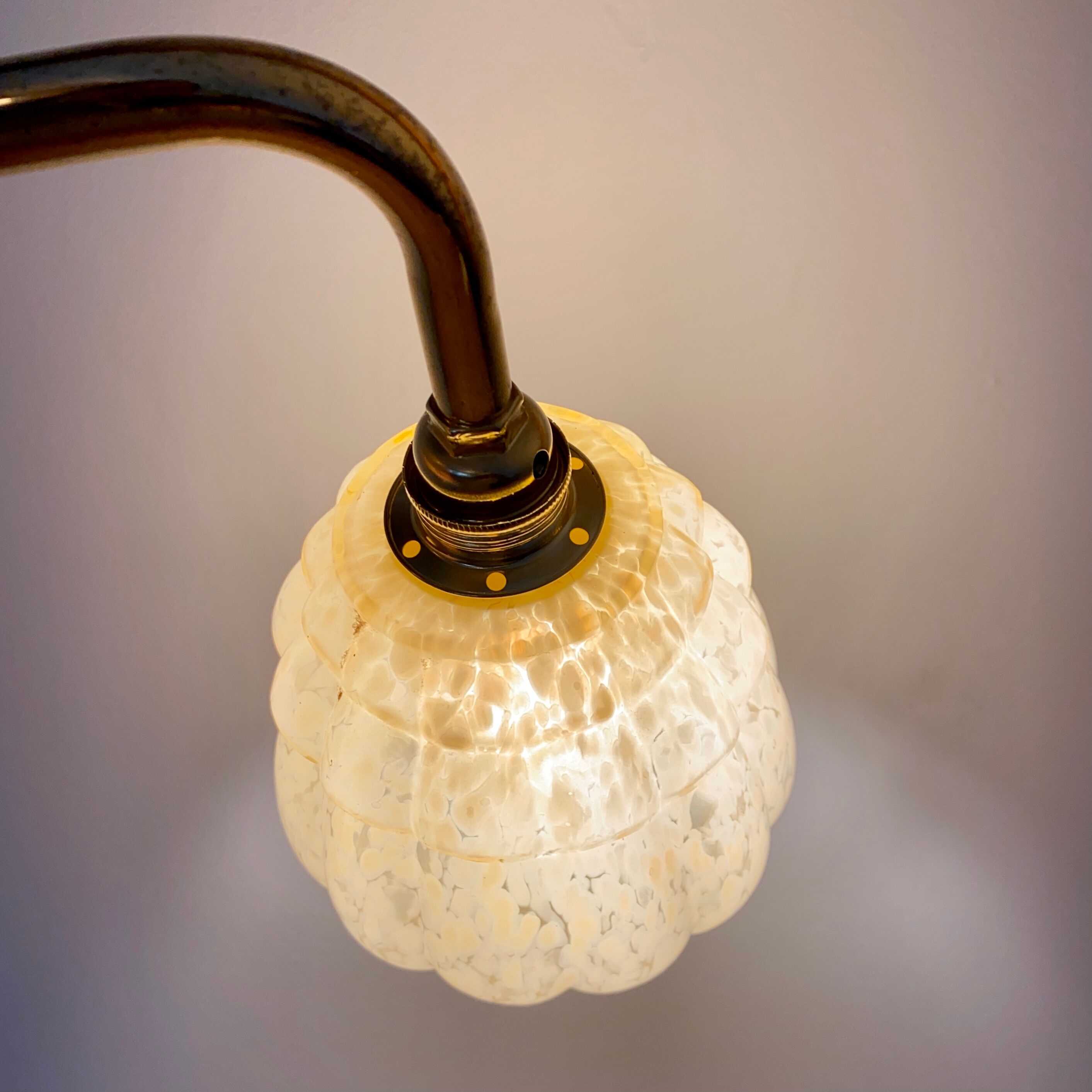 Vintage tulip wall lamp in yellow Clichy glass