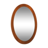 Scandinavian mirror in oval teak