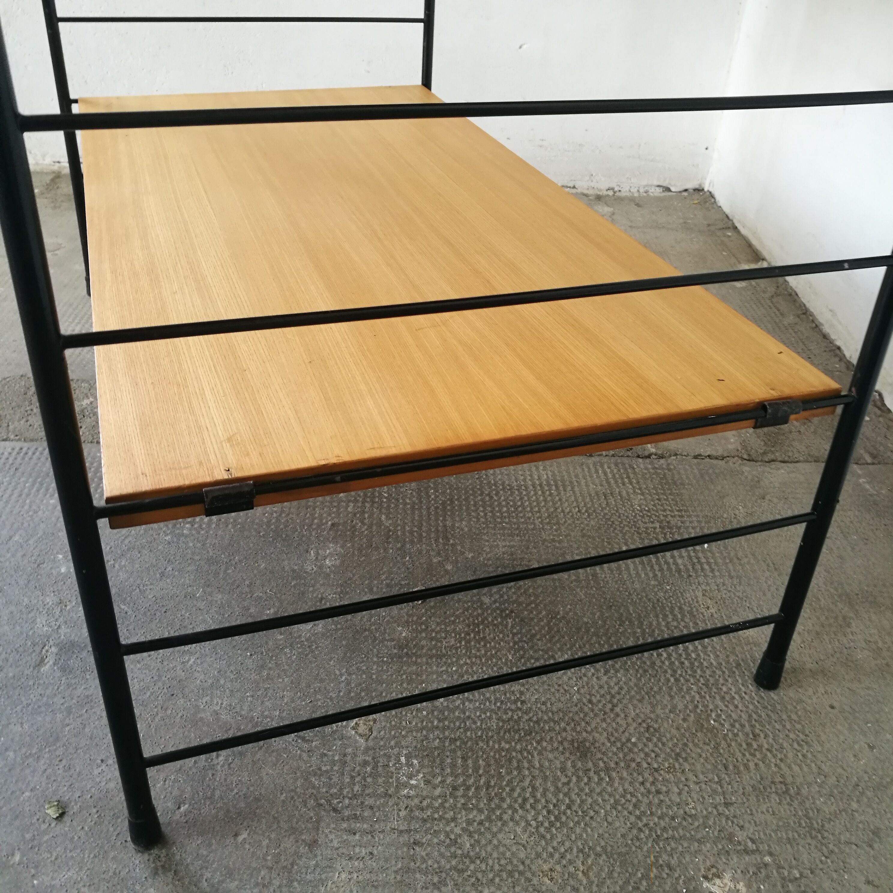 Scandinavian modular shelf with string scale