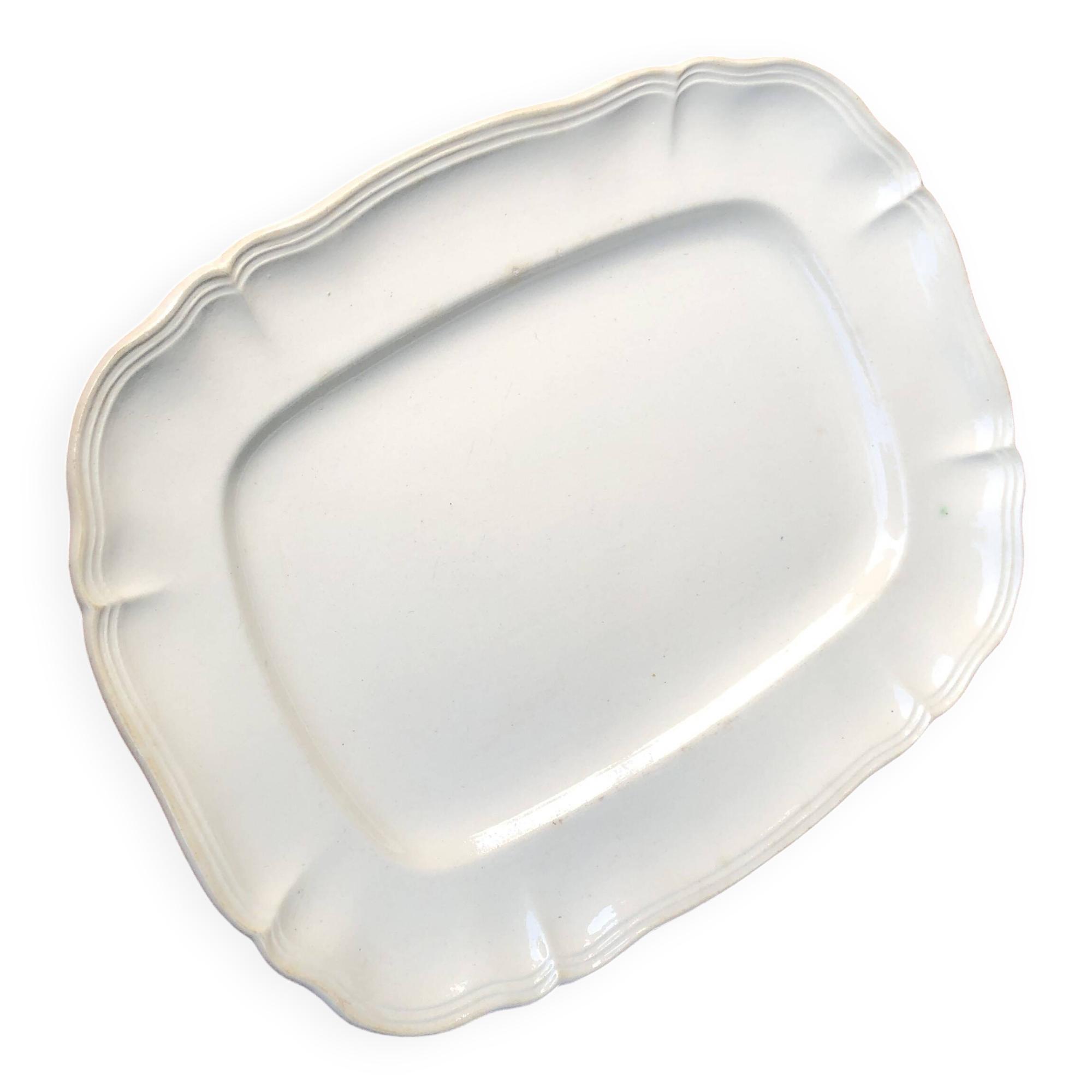 White rectangular dish, signed Digoin Sarreguemines France.
