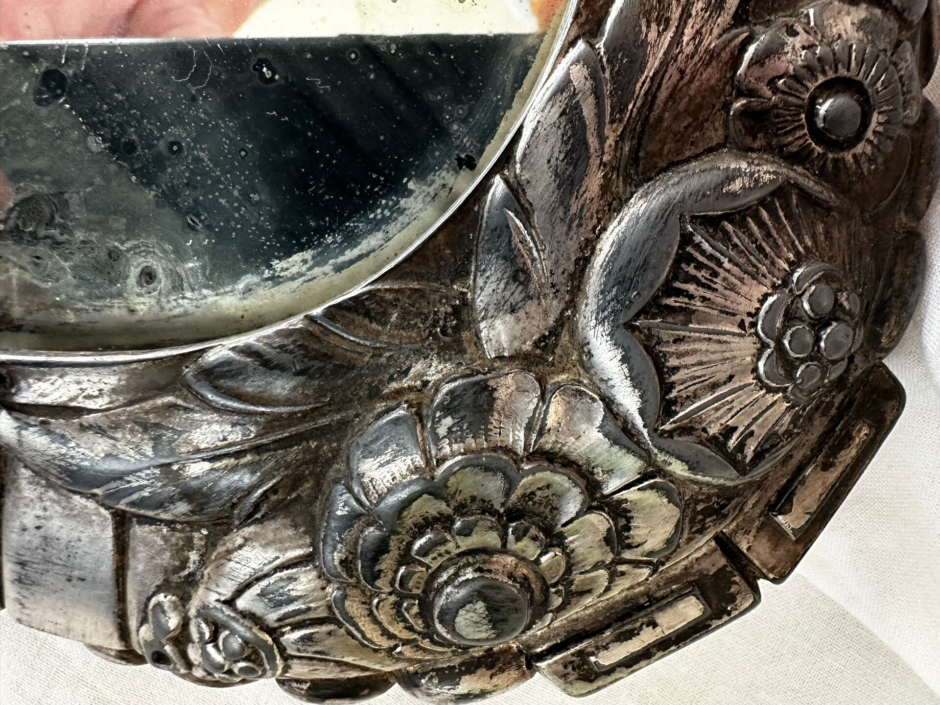 Art Deco Mirror Dilecta. French Silverware. Registered Model ~ 1920/30