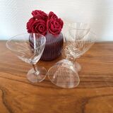 4 white wine glasses in engraved glass 6 cl