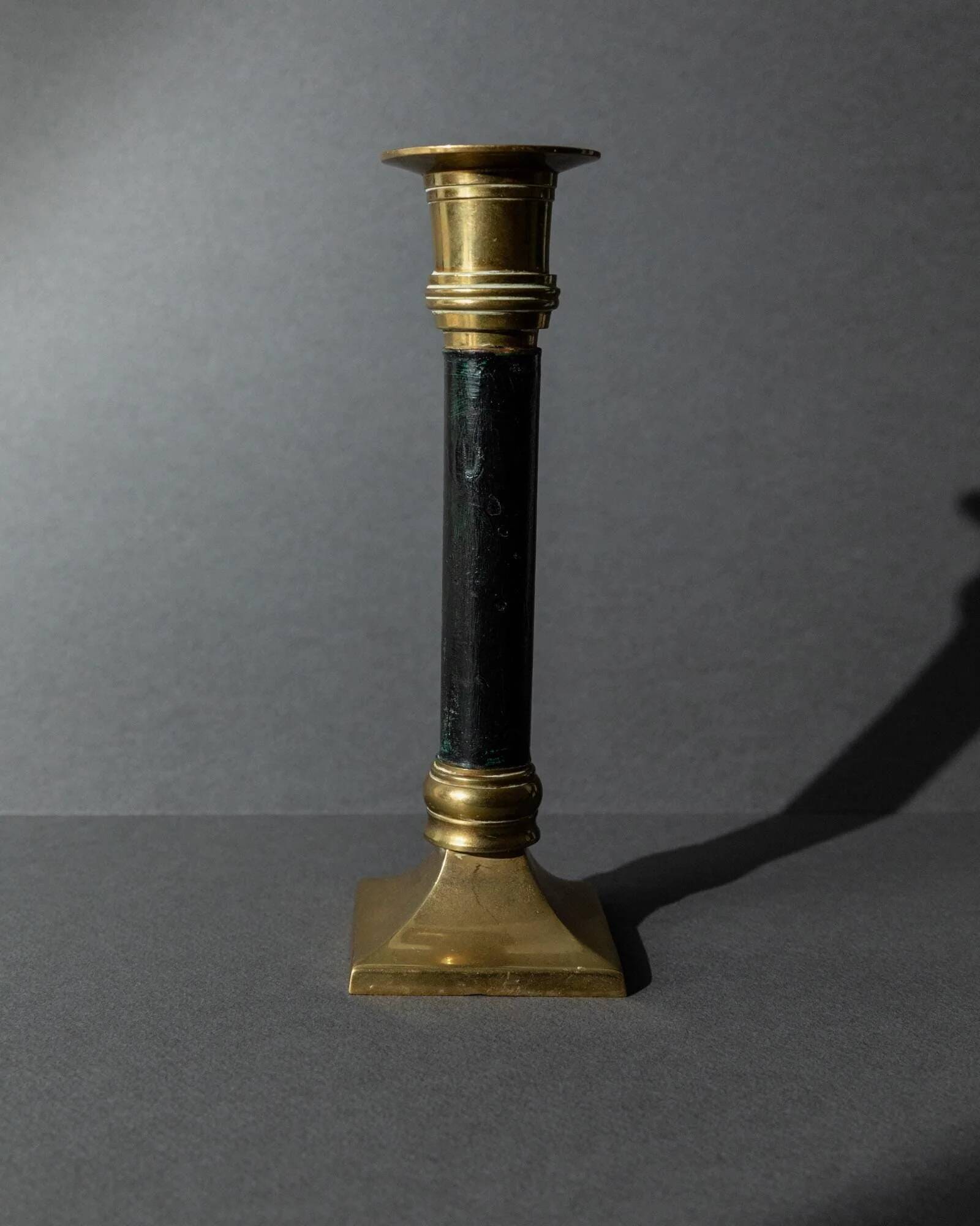 Lot of 3 vintage brass candlesticks from the 1940s, various shapes, classic antique design, retro table decoration, elegant gift idea.
