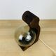 Brutalist lamp Temde Leuchten 1970s pine and glass globe