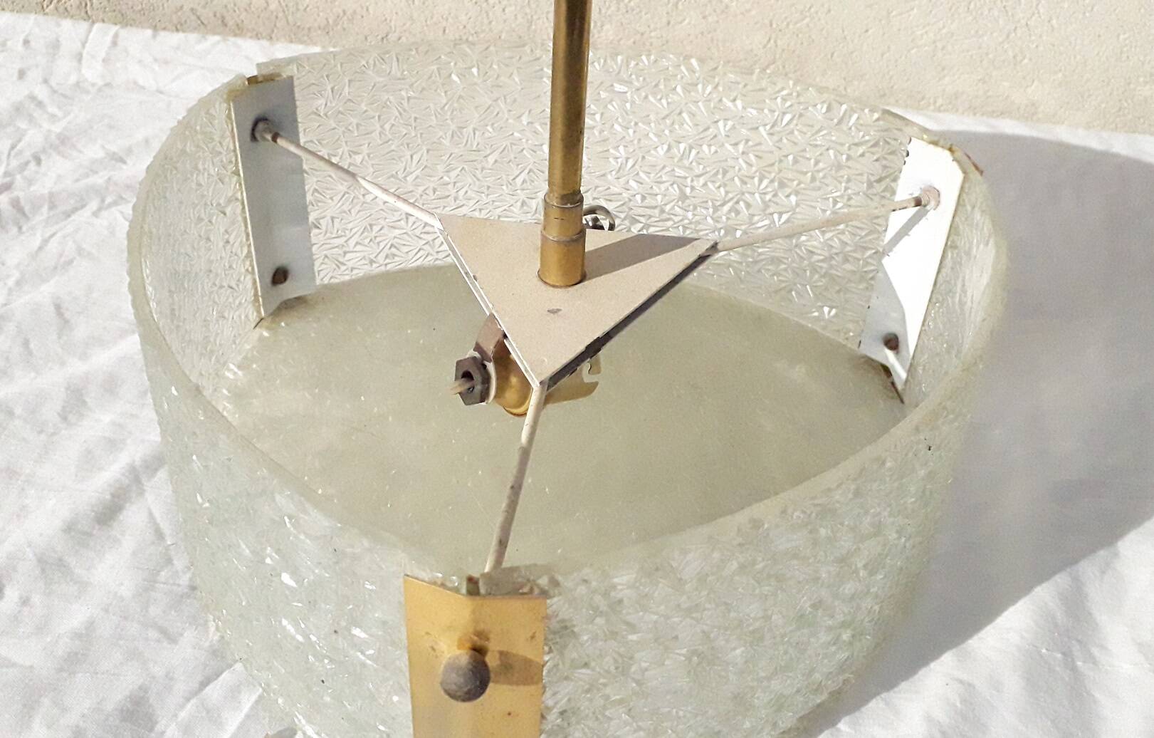 70's design glass pendant light