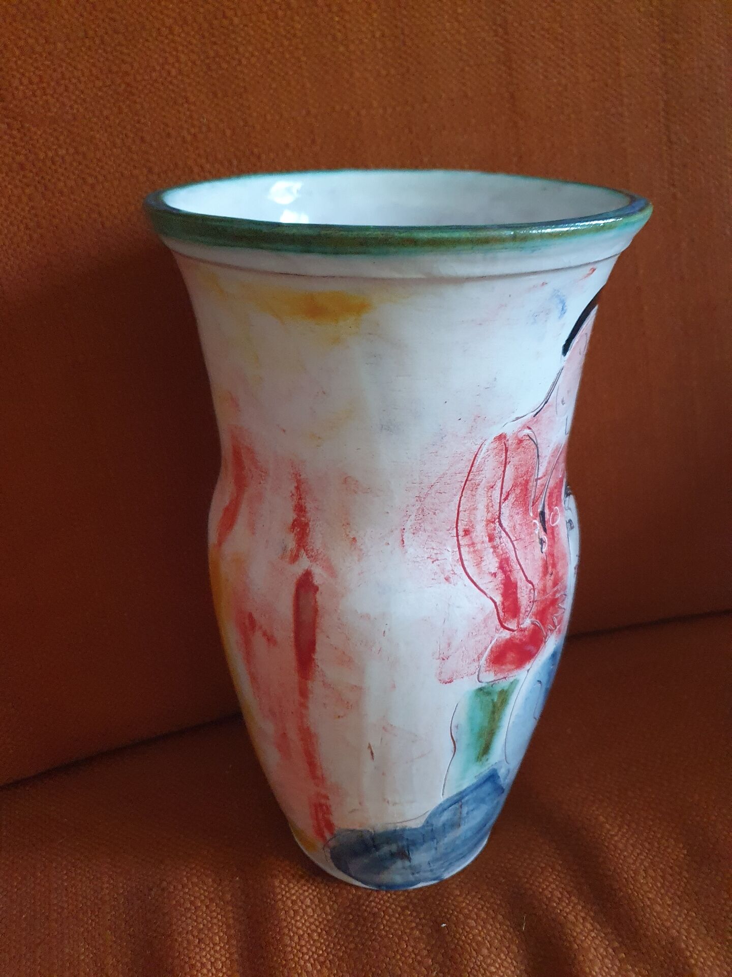 Beautiful vase by the ceramicists Pierre and Florence Scheyvaerts in Thoiras.