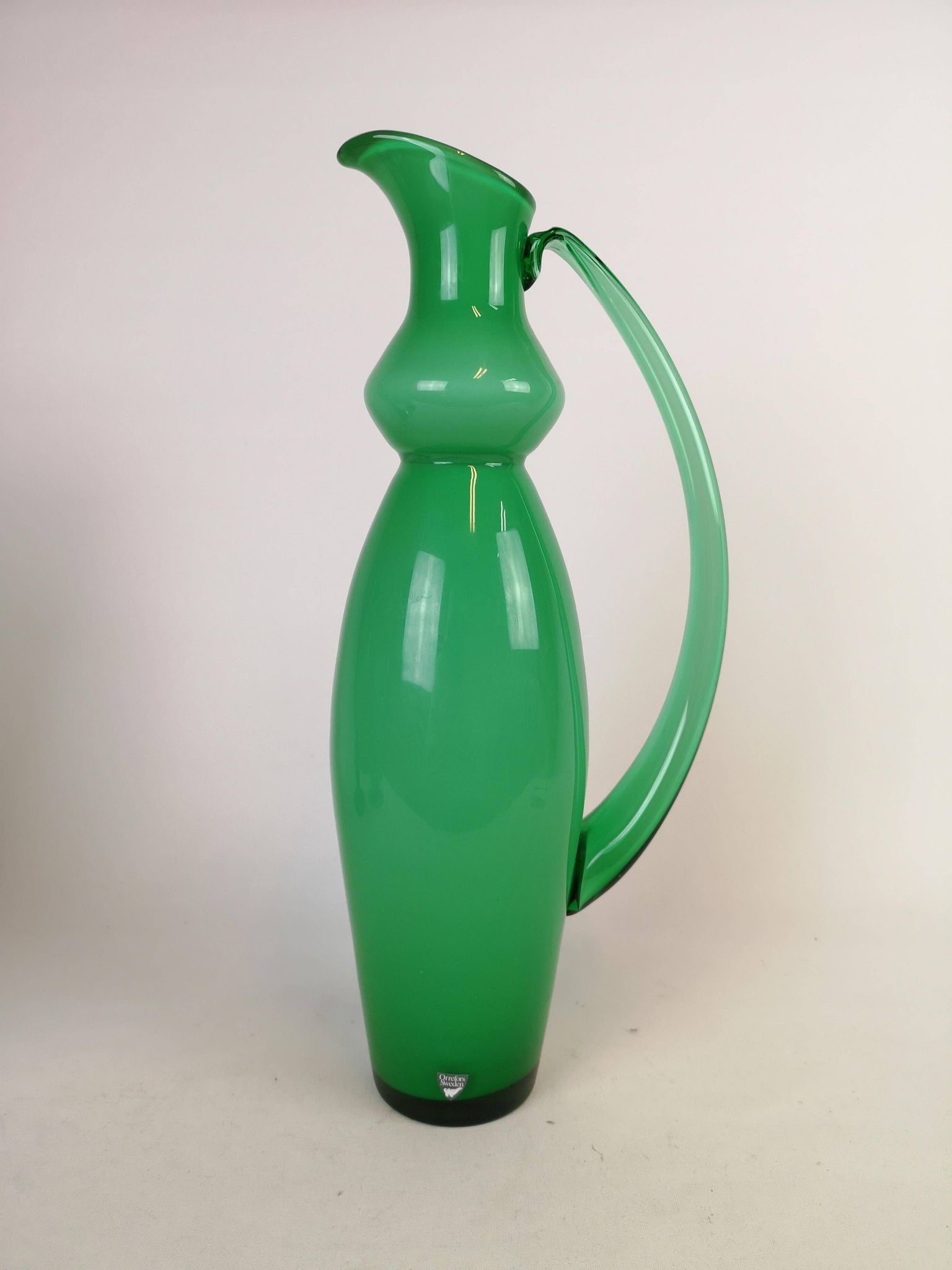 Ensemble de 3 pièces en verre vert Orrefors, Suède