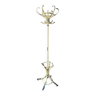 Porte-manteaux sur pied vintage perroquet 1960s bois courbé