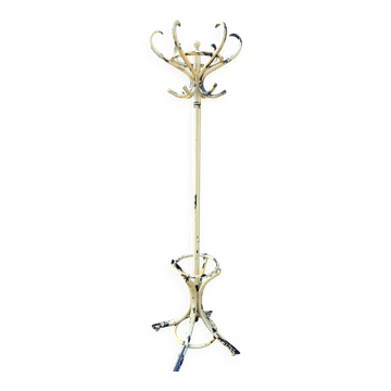 Porte-manteaux sur pied vintage perroquet 1960s bois courbé